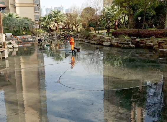 延安景观池淤泥清理